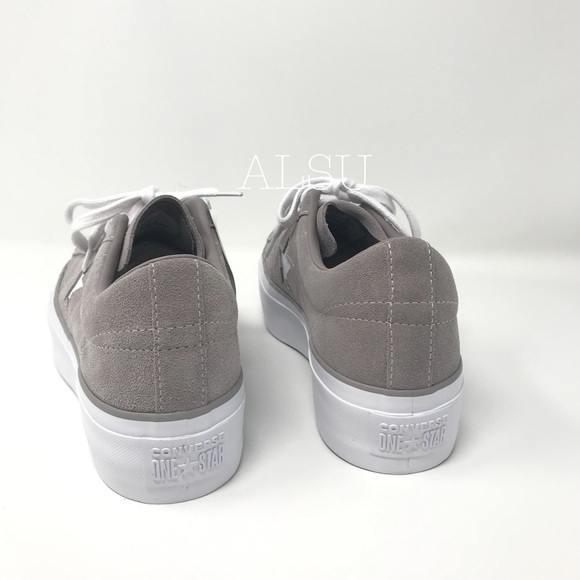 Converse One Star Platform OX Suede Mercury Grey W - Picture 7 of 9